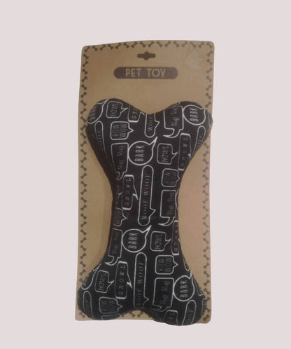 Peluche sonore en forme d'os pour chien, Noir, bulles de dialogue