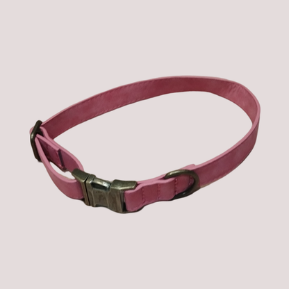 Collier pour chien en imitation alcantara, Rose