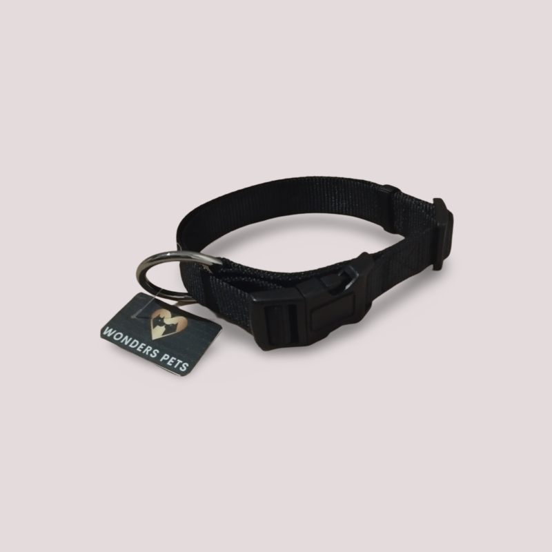 Collier pour chien en tissu, noir ou rouge, vue 1