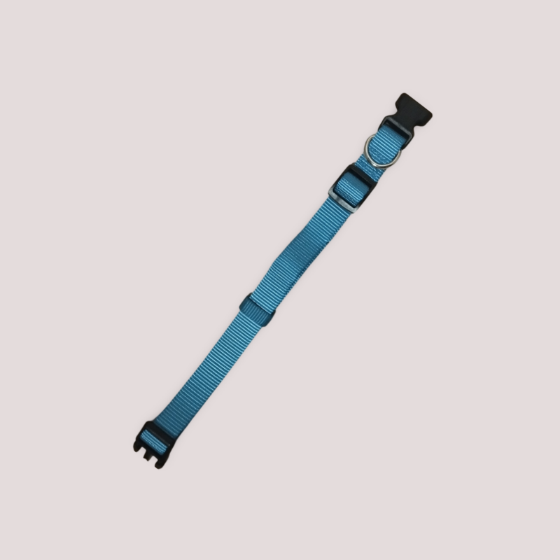 Collier pour chien en tissu turquoise, vue 2