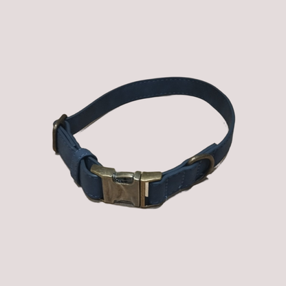 Collier pour chien en imitation alcantara, Bleu